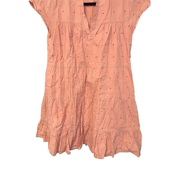 Roller Rabbit Dress S/XS Pink Cotton Acote Pamela Short Sleeve Flocking - Picture 7 of 13